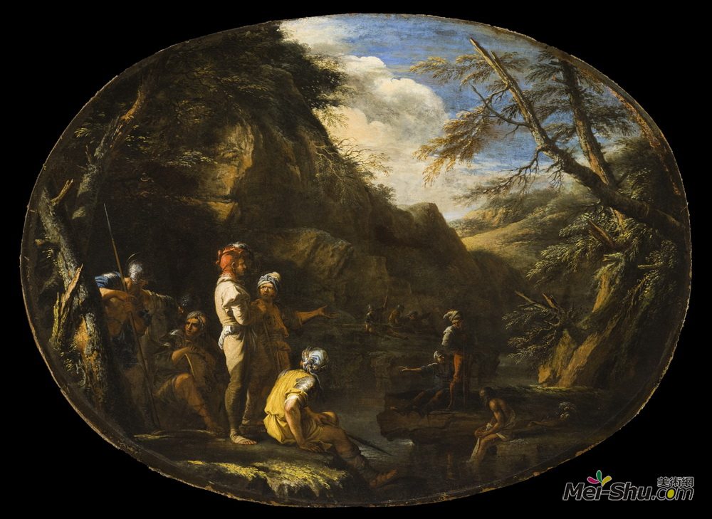 萨尔瓦托雷·罗莎(Salvator Rosa)高清作品《武装人员的风景》