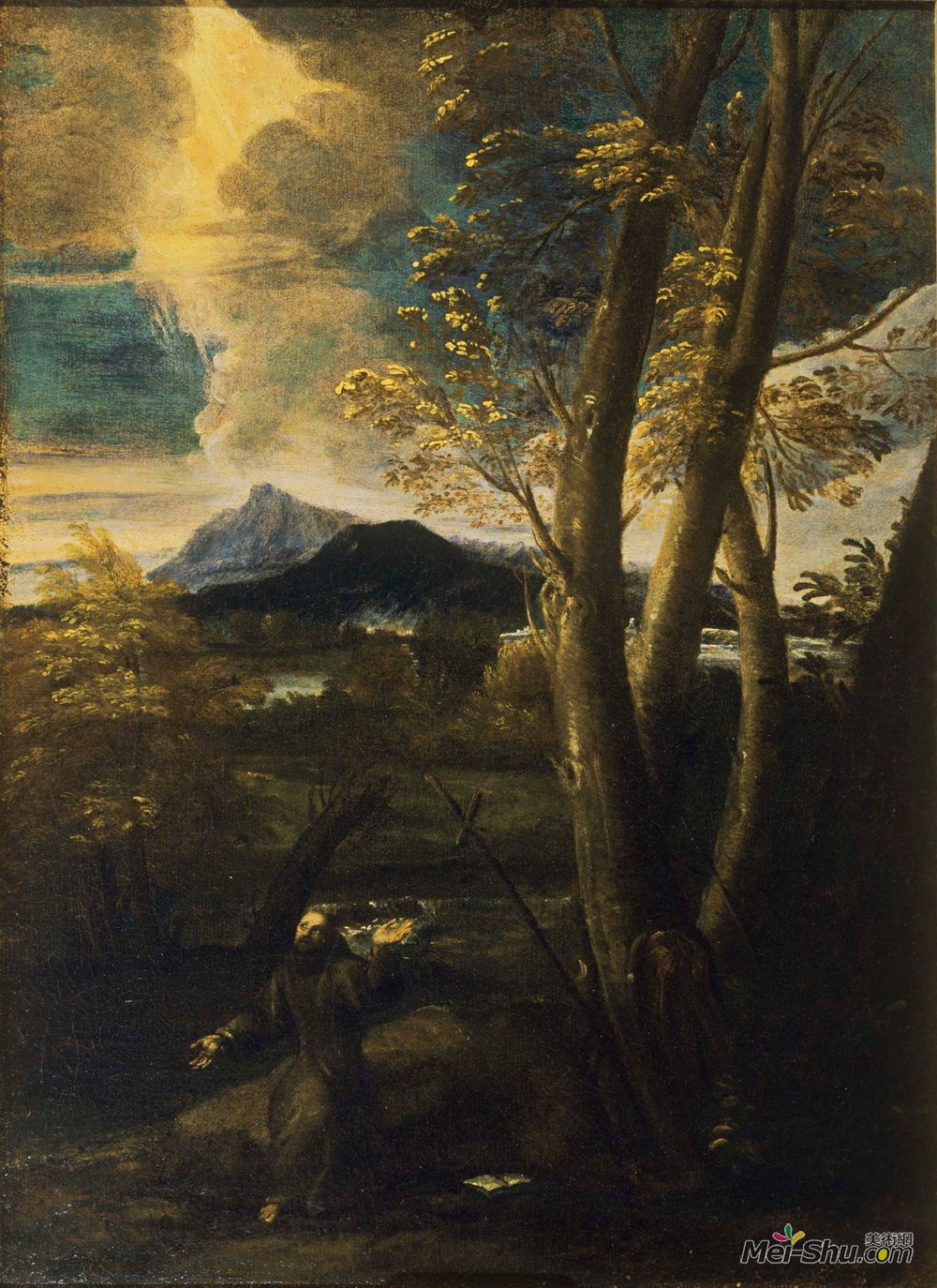 《狂喜中的圣弗兰西斯》萨尔瓦托雷·罗莎(salvator rosa)高清作品