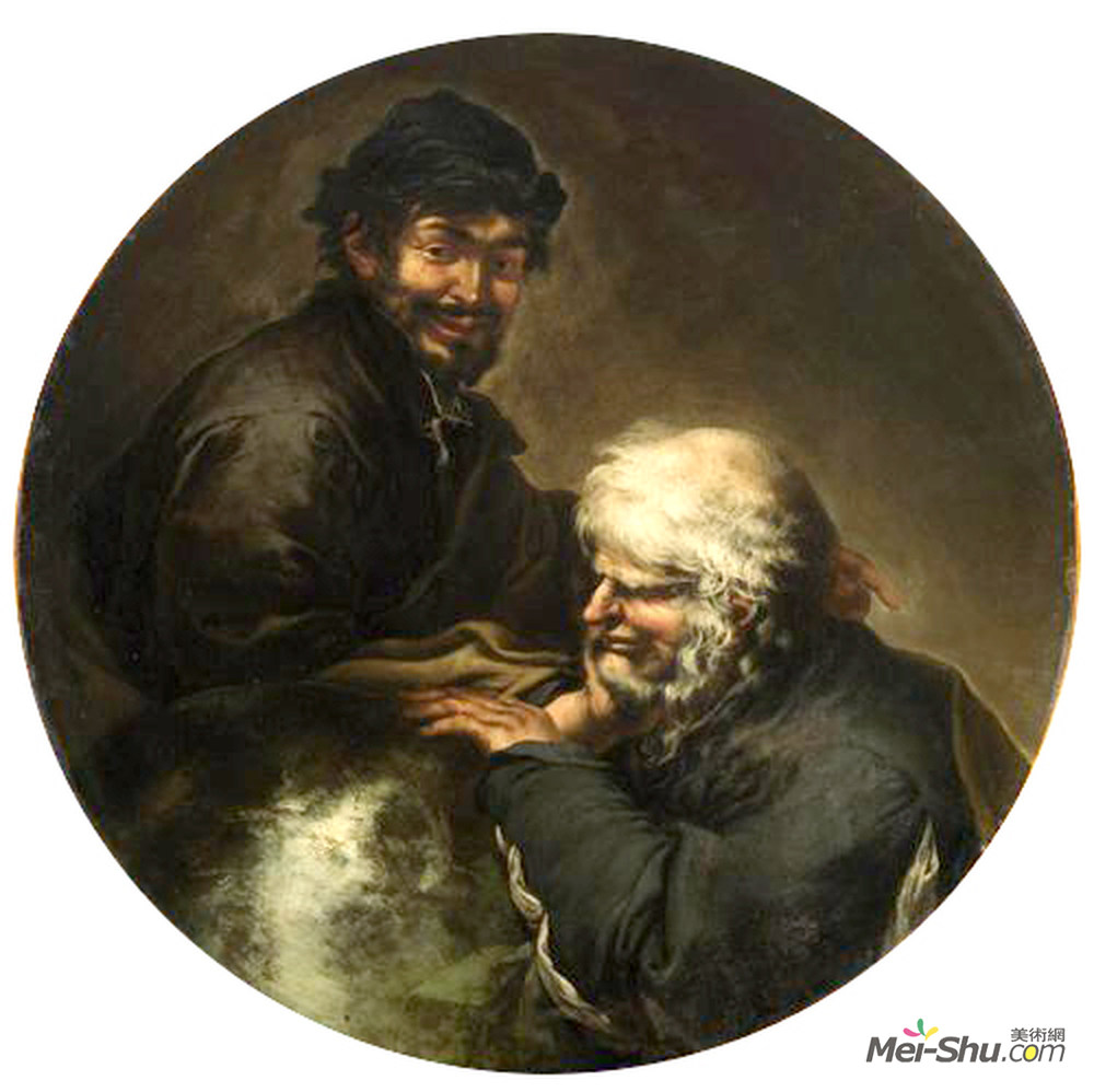 萨尔瓦托雷·罗莎(Salvator Rosa)高清作品《Heraklit Und Demokrit》