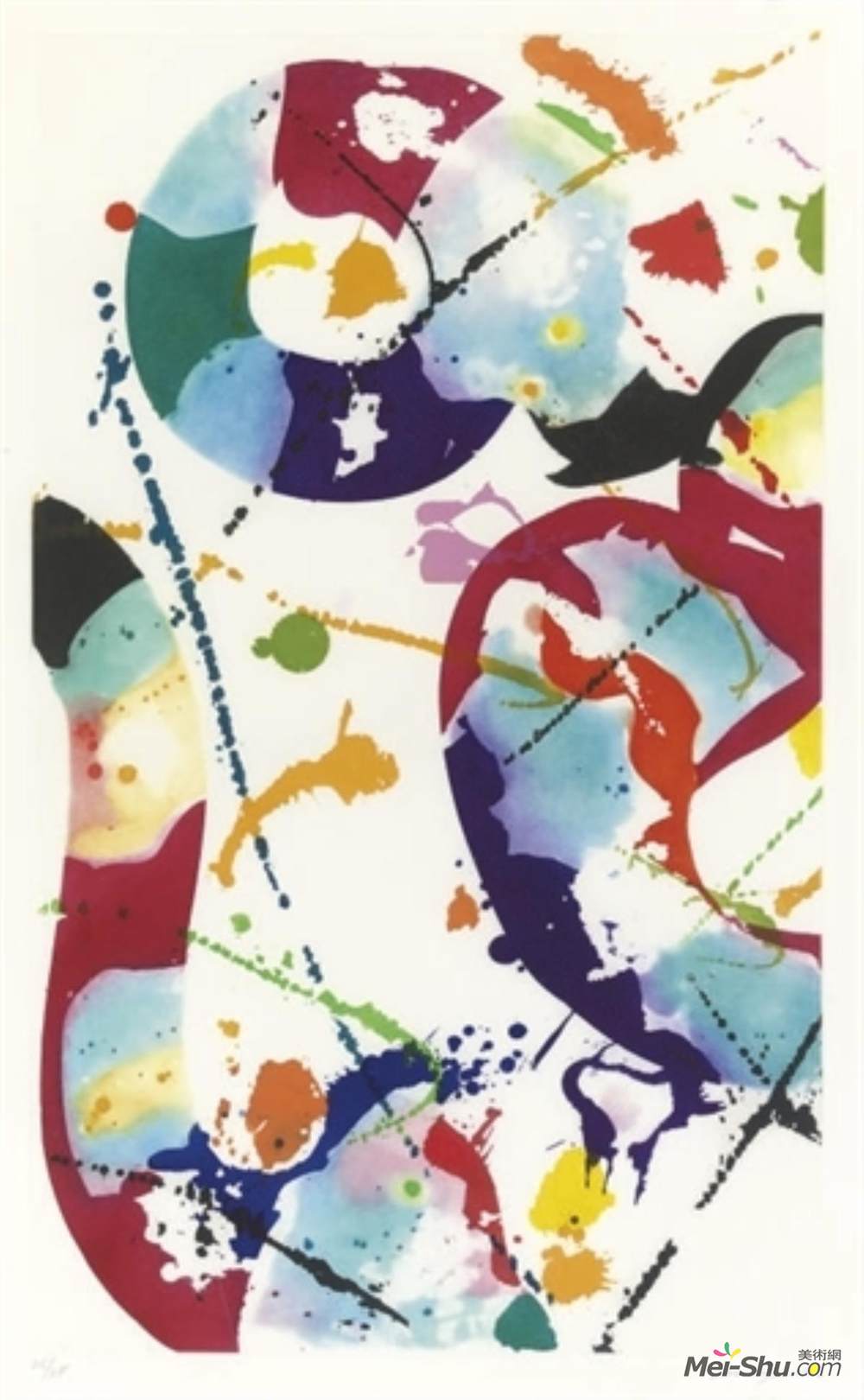 山姆·弗朗西斯(Sam Francis)高清作品《无题（SFE-85）》