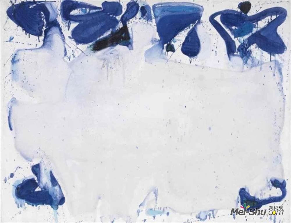 山姆·弗朗西斯(Sam Francis)高清作品《蓝色和白色的组成》