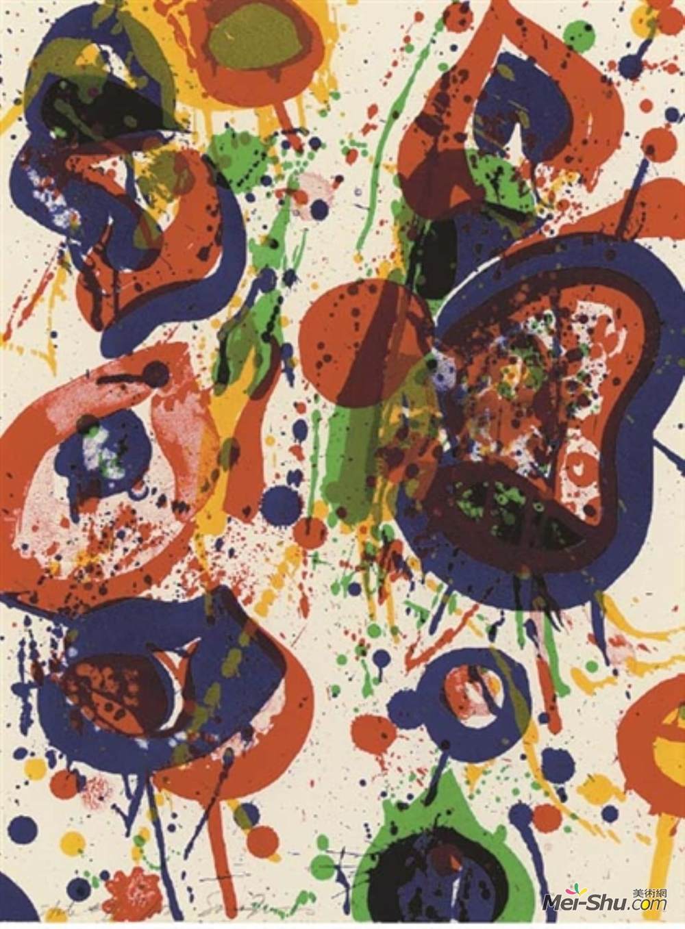 山姆·弗朗西斯(Sam Francis)高清作品《Untitled (from Pasadena Box) (Lembark L59)》