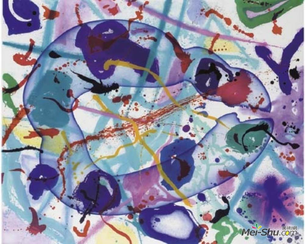 山姆·弗朗西斯(Sam Francis)高清作品《Trietto 4 (SFE 077RC)》