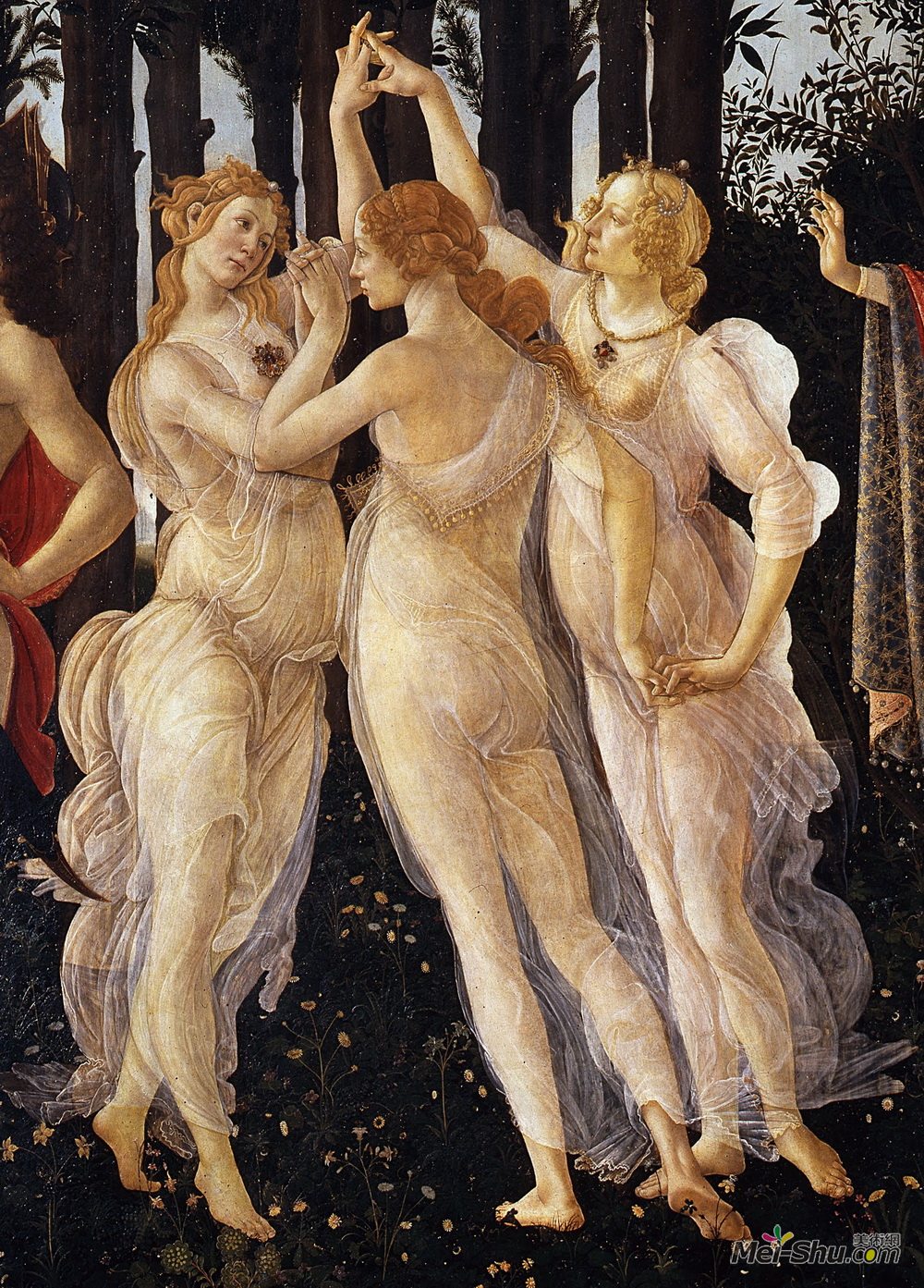 山德罗·波提切利(Sandro Botticelli)高清作品《The Three Graces from Primavera》