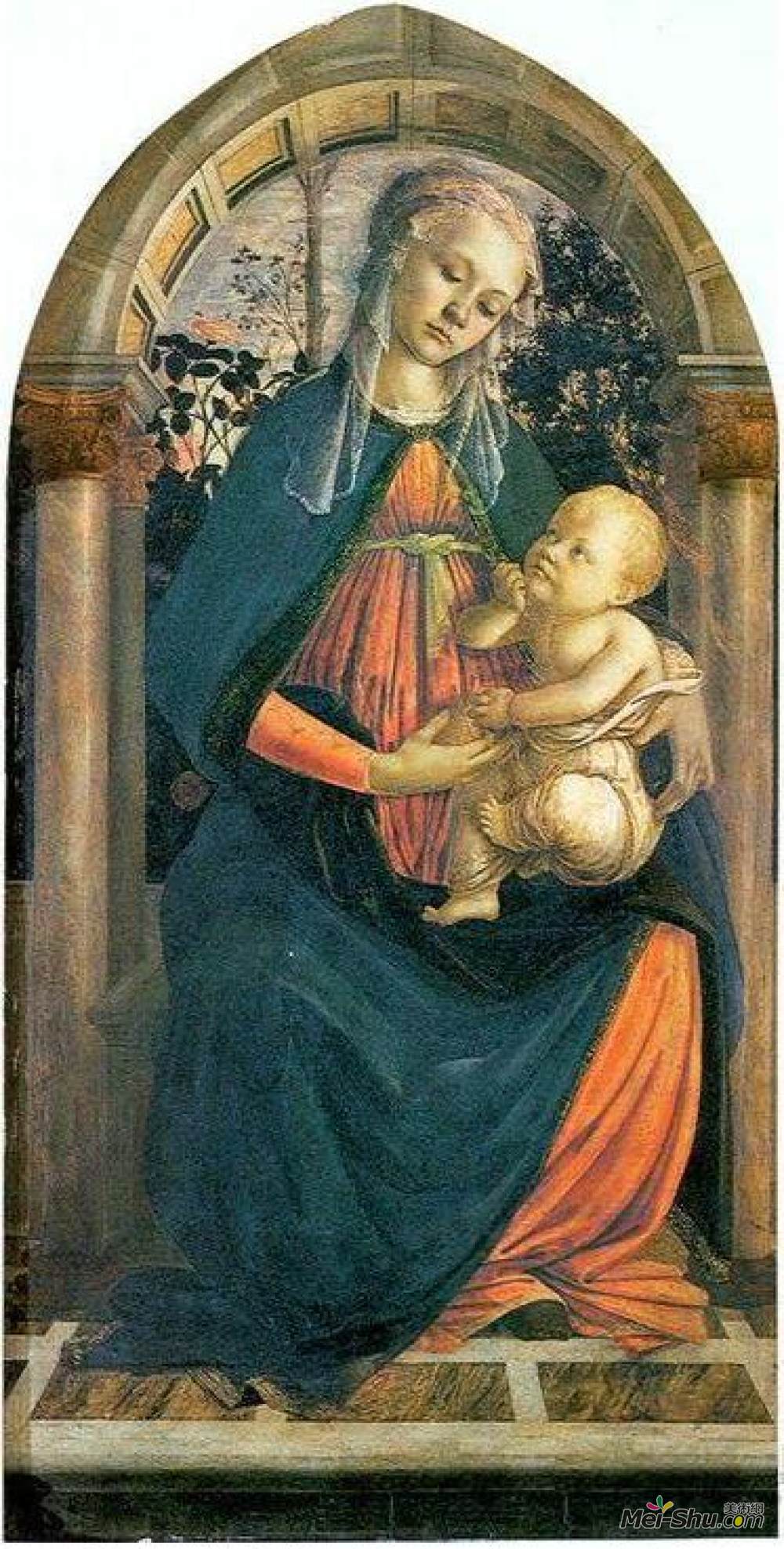 《玫瑰的圣母玛利亚》山德罗·波提切利(sandro botticelli)高清作品