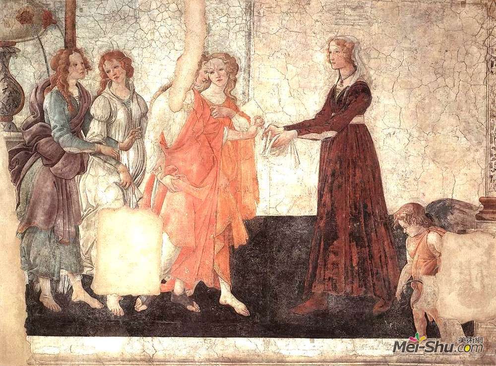 山德罗·波提切利(Sandro Botticelli)高清作品《金星和优雅赠送给一个年轻女孩的礼物》