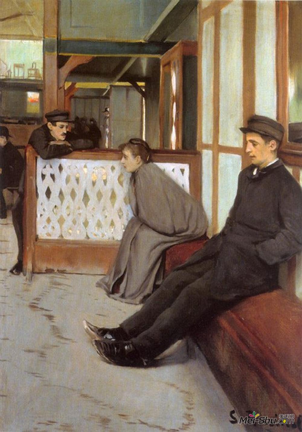 圣地亚哥·卢西尼奥尔(Santiago Rusinol)高清作品《等待顾客》