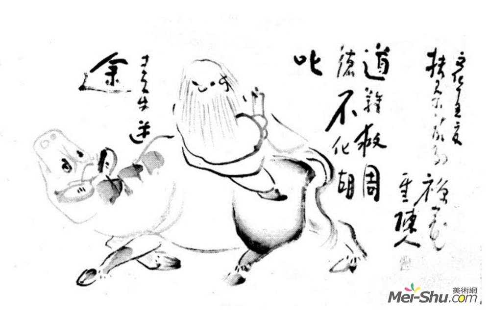 仙崖义梵(Sengai)高清作品《牛犊禅》
