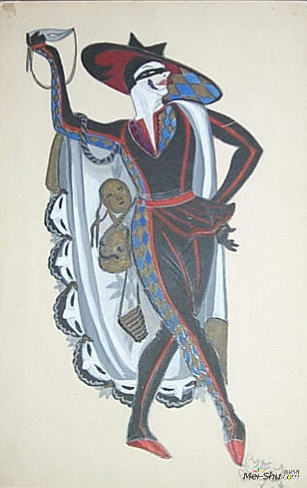 谢尔盖苏迪金(Serge Sudeikin)高清作品《Costume design for "Venetian madmen" - Har》