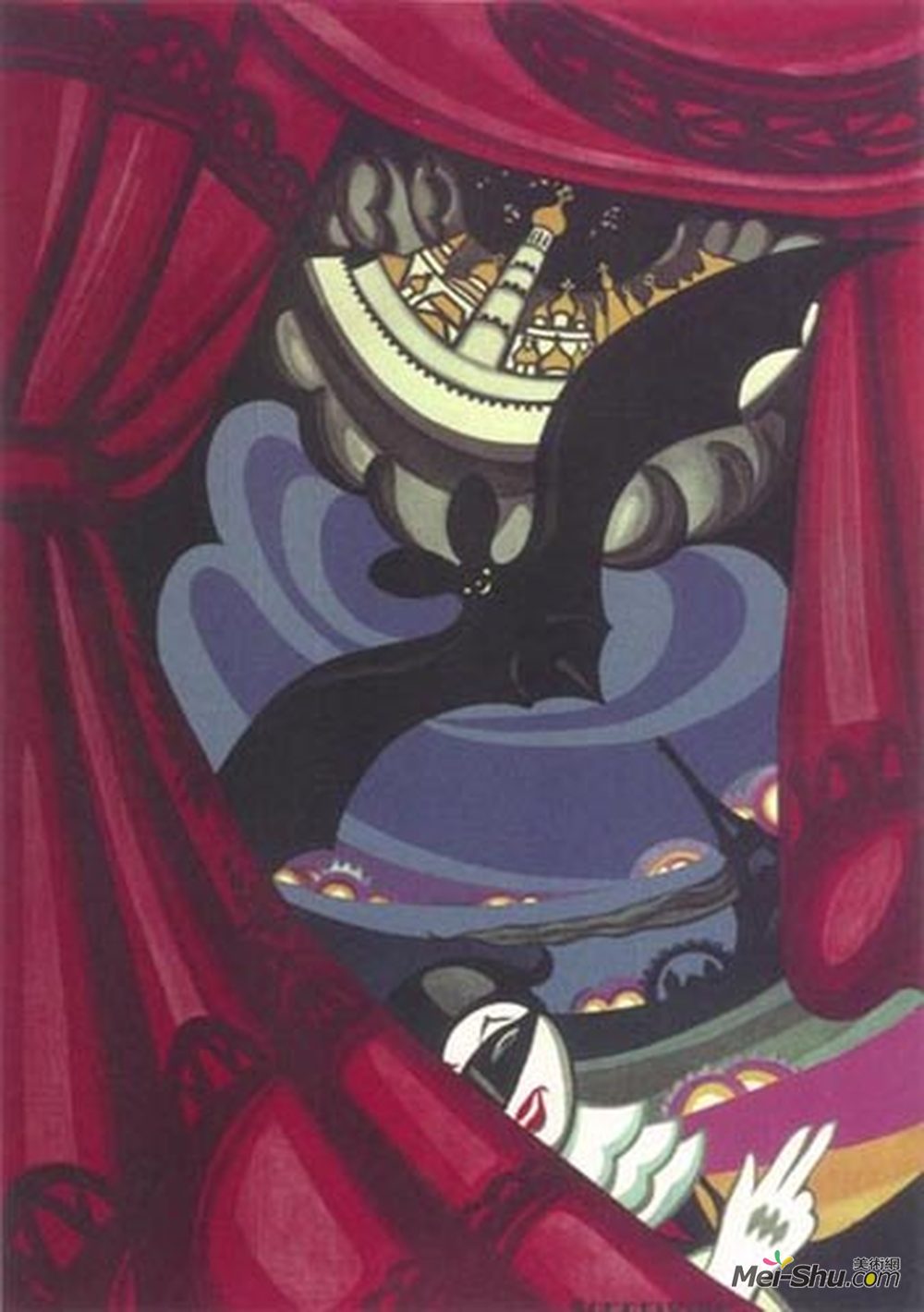 谢尔盖苏迪金(Serge Sudeikin)高清作品《Poster for the Chauve-Souris Theatre》