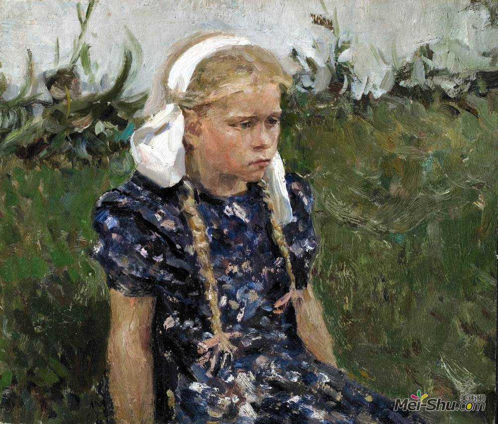 塞尔吉格里格里夫(Sergiy Grigoriev)高清作品《戴着白头巾的女孩》