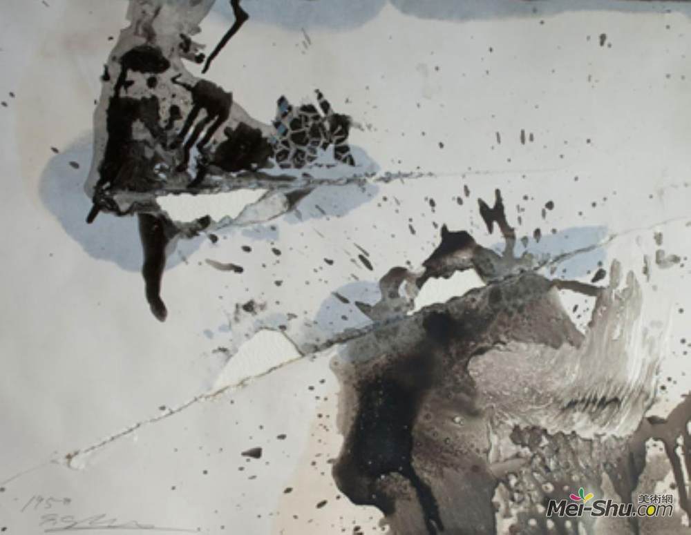 嶋本昭三(Shozo Shimamoto)高清作品《孔洞沉积》