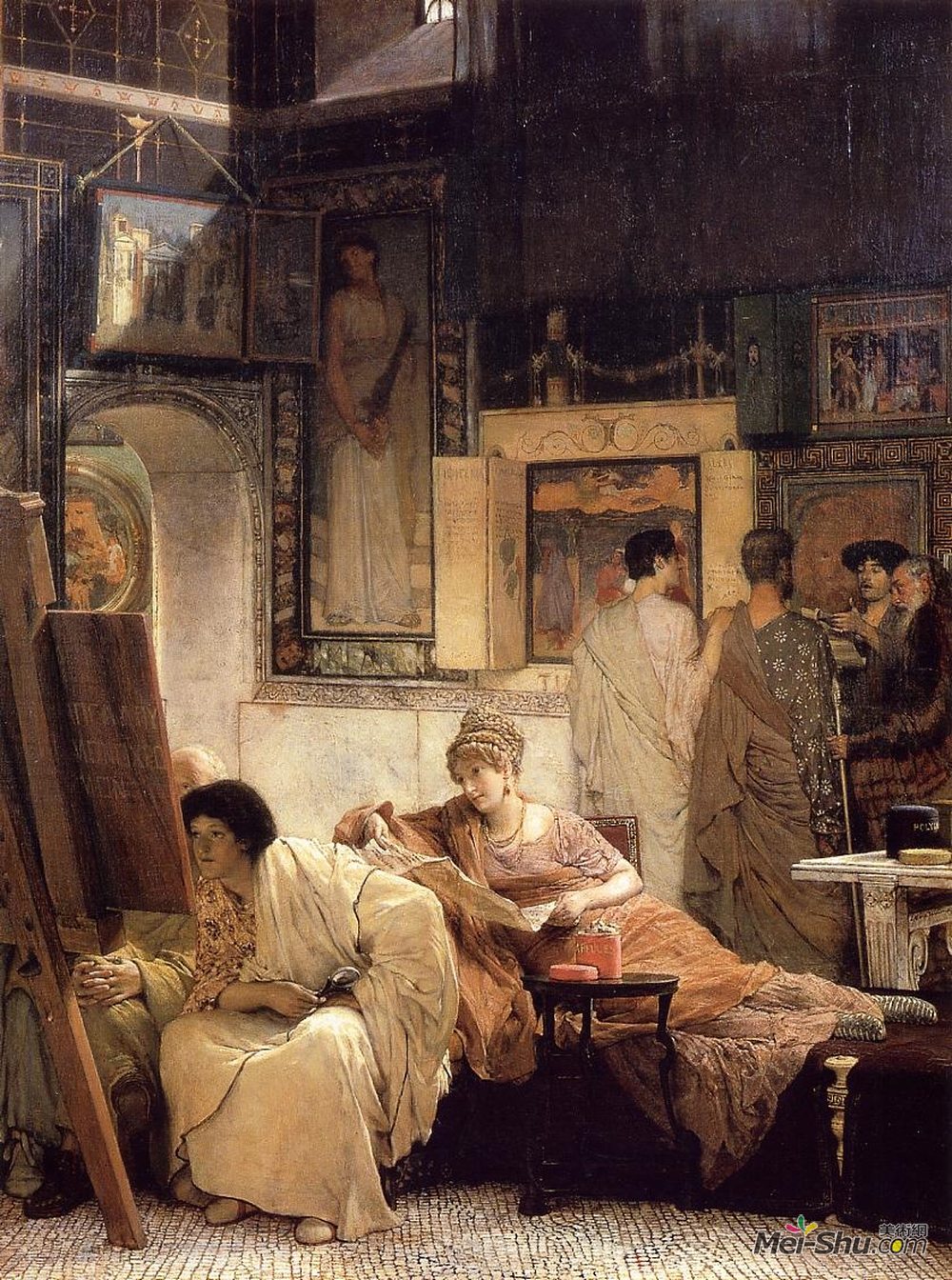 劳伦斯·阿尔玛-塔德玛(Sir Lawrence Alma-Tadema)高清作品《图片画廊（邦雅曼·贡斯当）》
