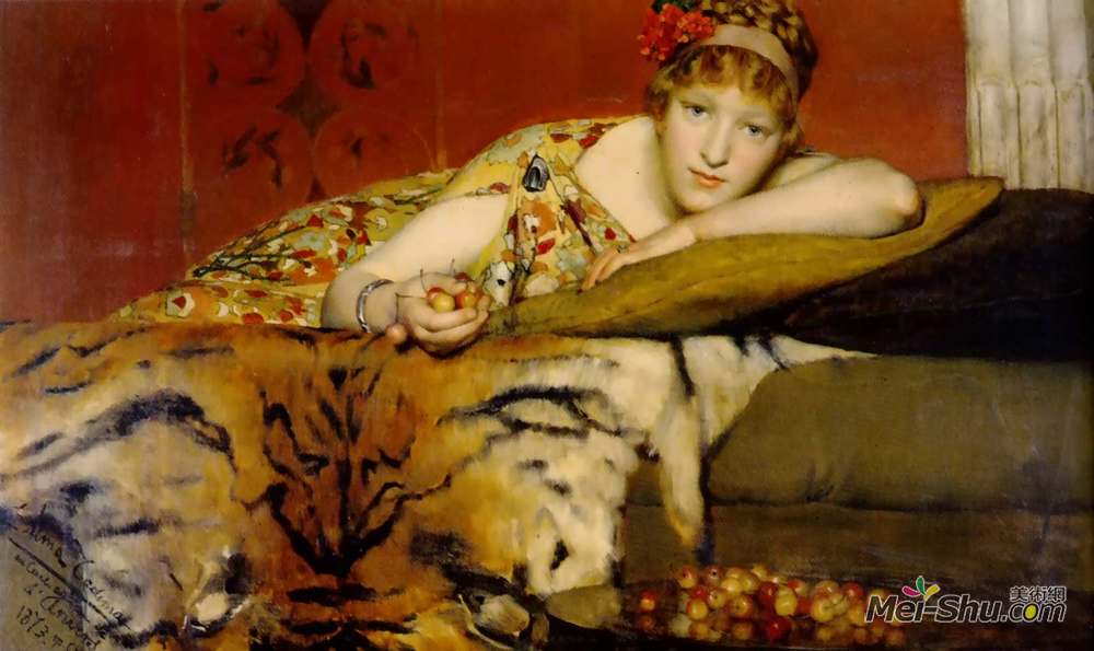 劳伦斯·阿尔玛-塔德玛(Sir Lawrence Alma-Tadema)高清作品《樱桃》