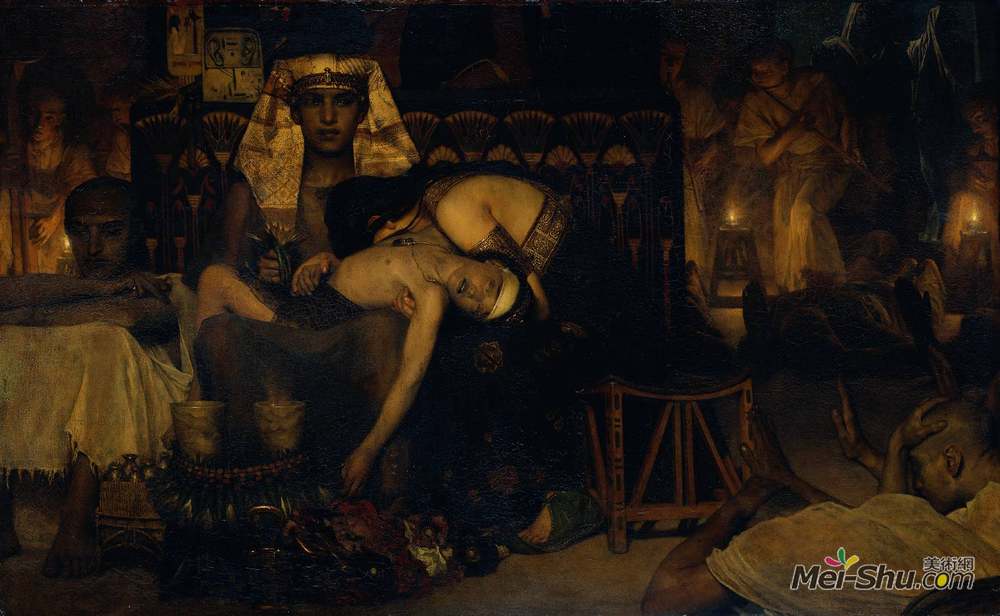 劳伦斯·阿尔玛-塔德玛(Sir Lawrence Alma-Tadema)高清作品《法老第一个儿子的死亡》