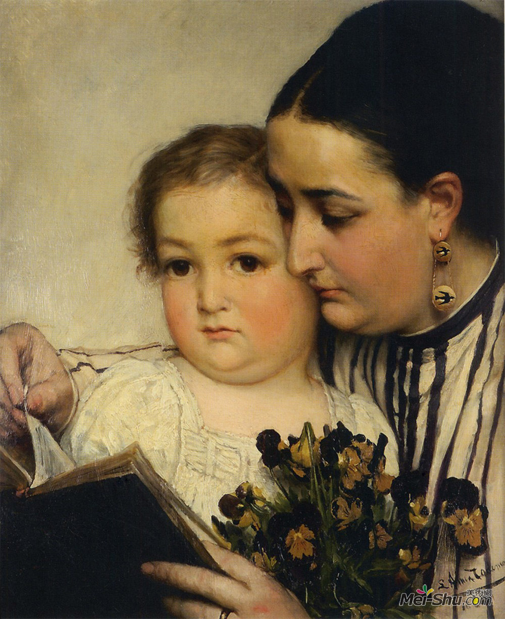 劳伦斯·阿尔玛-塔德玛(Sir Lawrence Alma-Tadema)高清作品《该公司与夫人肖像·博纳富瓦先生》