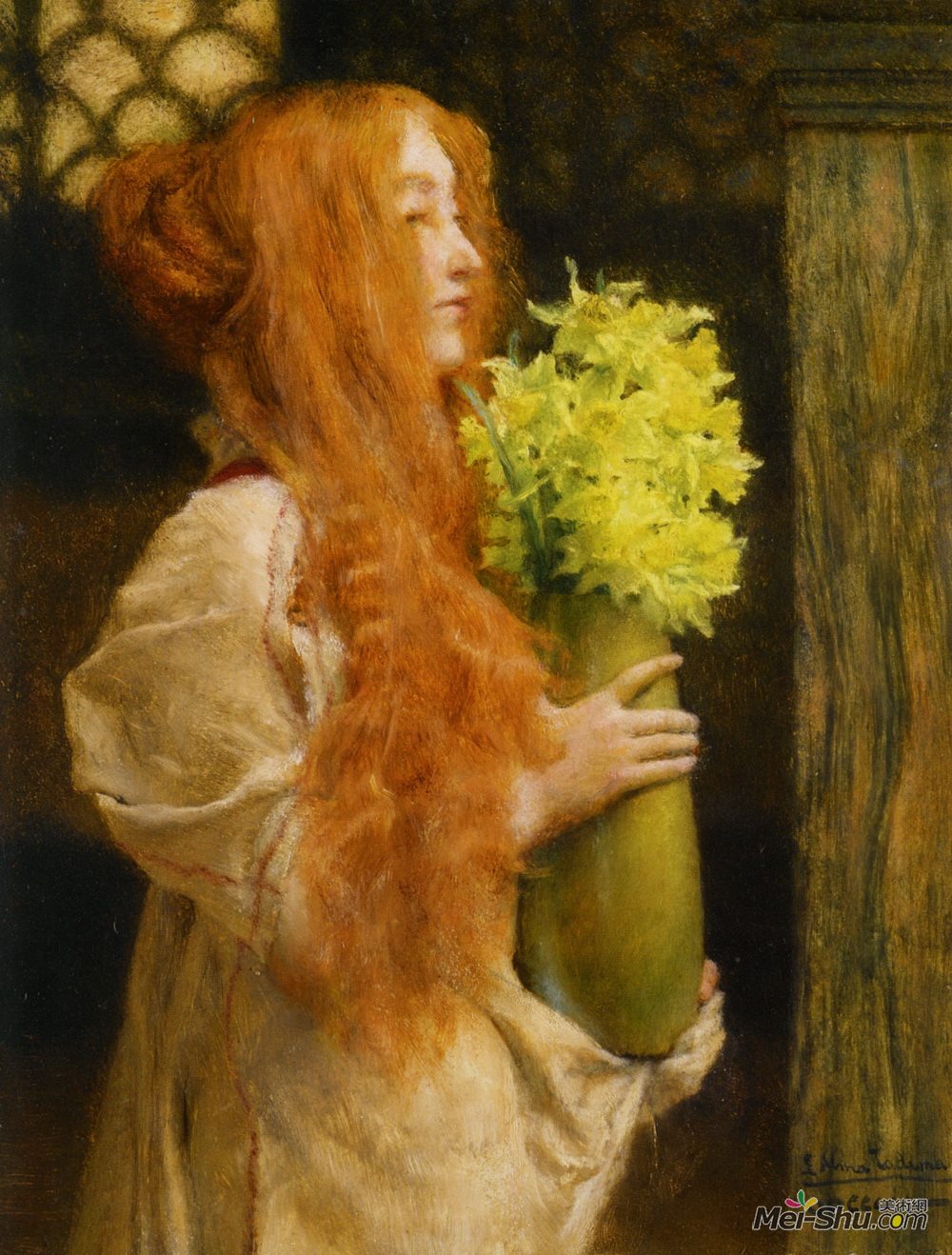 春花》劳伦斯·阿尔玛-塔德玛(Sir Lawrence Alma-Tadema)高清作品欣赏_