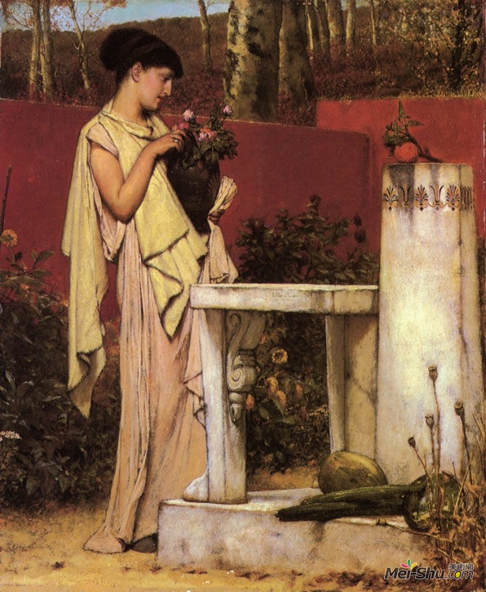 劳伦斯·阿尔玛-塔德玛(Sir Lawrence Alma-Tadema)高清作品《最后的玫瑰》