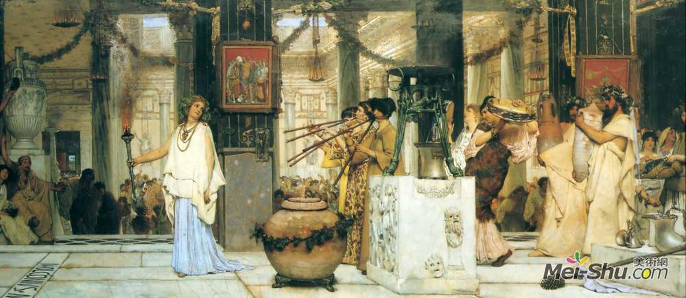 劳伦斯·阿尔玛-塔德玛(Sir Lawrence Alma-Tadema)高清作品《葡萄酒节》