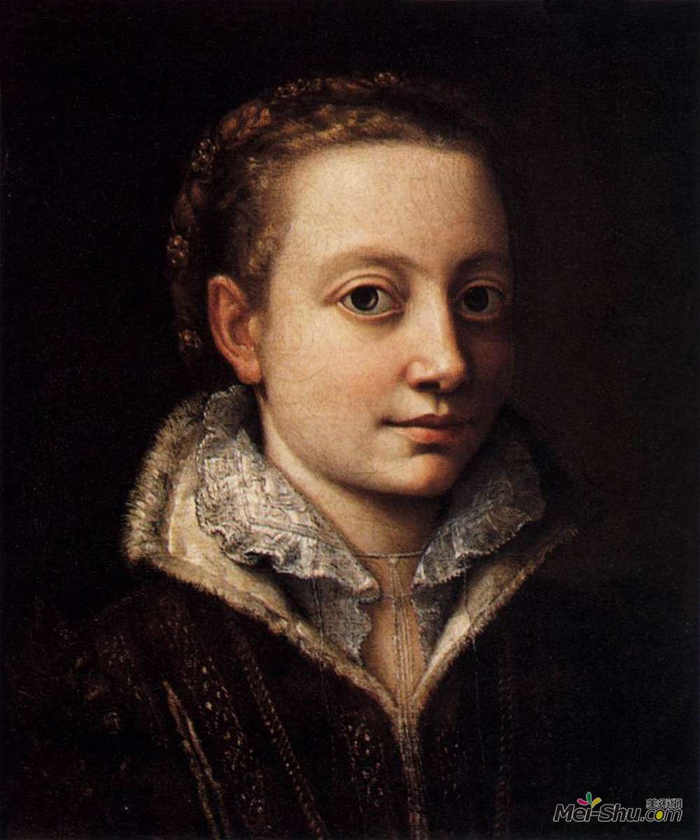 索福尼斯巴·安圭索拉(Sofonisba Anguissola)高清作品《Portrait of Minerva Anguissola》