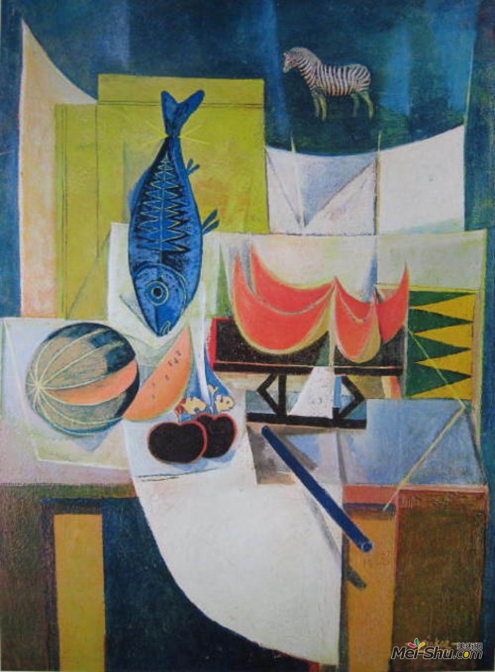 静物 艺术家:斯坦利·平克 年代:1957 风格:立体主义 类型:静物 title