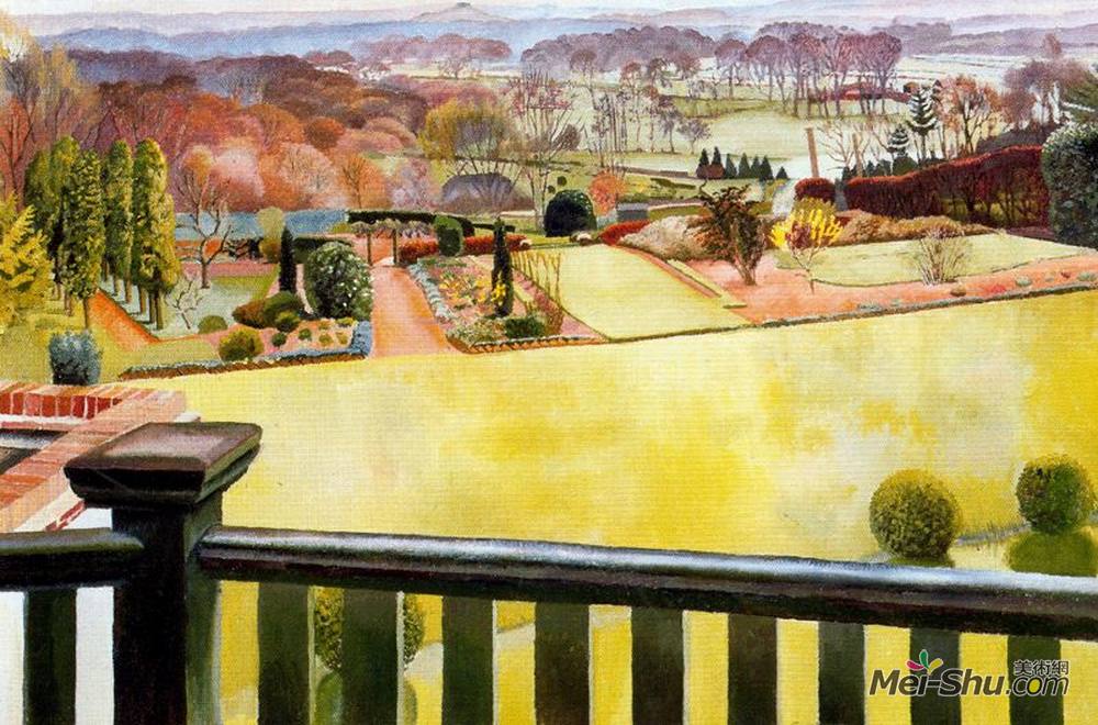 斯坦利·斯宾塞(Stanley Spencer)高清作品《牛津郡景观》