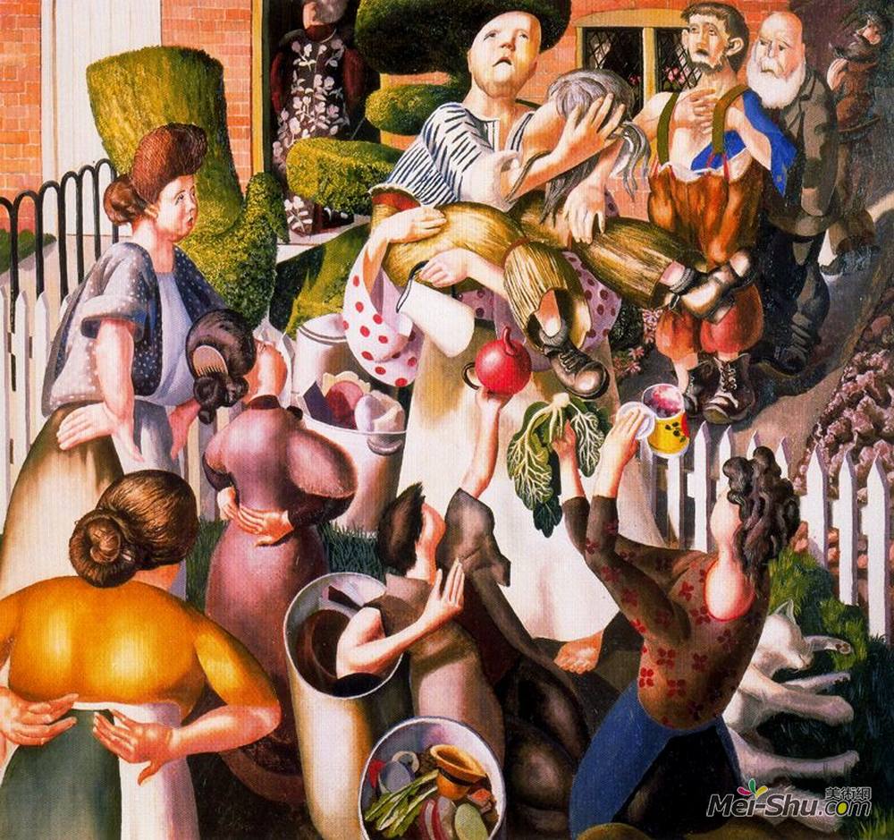 斯坦利·斯宾塞(Stanley Spencer)高清作品《《清洁工（情人）》