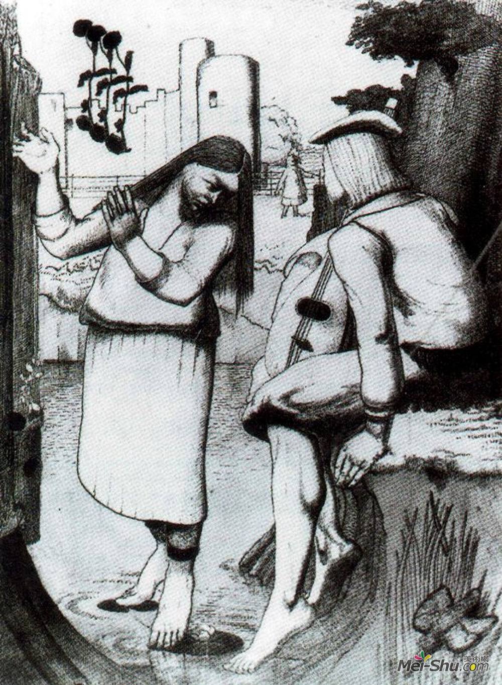 斯坦利·斯宾塞(Stanley Spencer)高清作品《睡莲叶上的仙女》