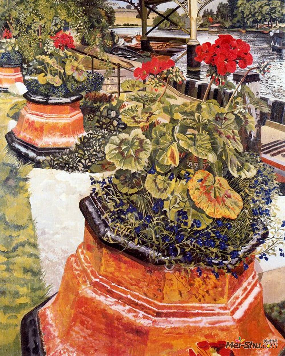 斯坦利·斯宾塞(Stanley Spencer)高清作品《上游河段》