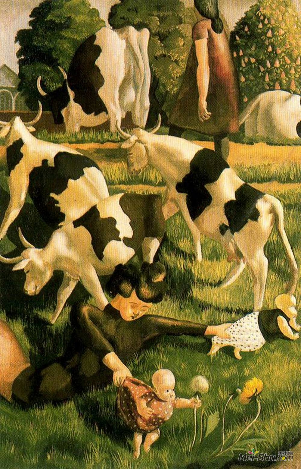斯坦利·斯宾塞(Stanley Spencer)高清作品《奶牛》