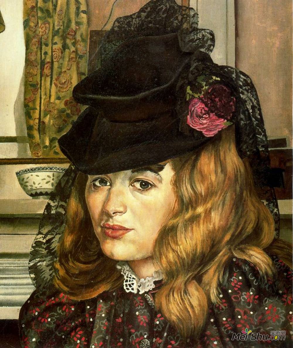 斯坦利·斯宾塞(Stanley Spencer)高清作品《达芙妮斯宾塞的肖像》