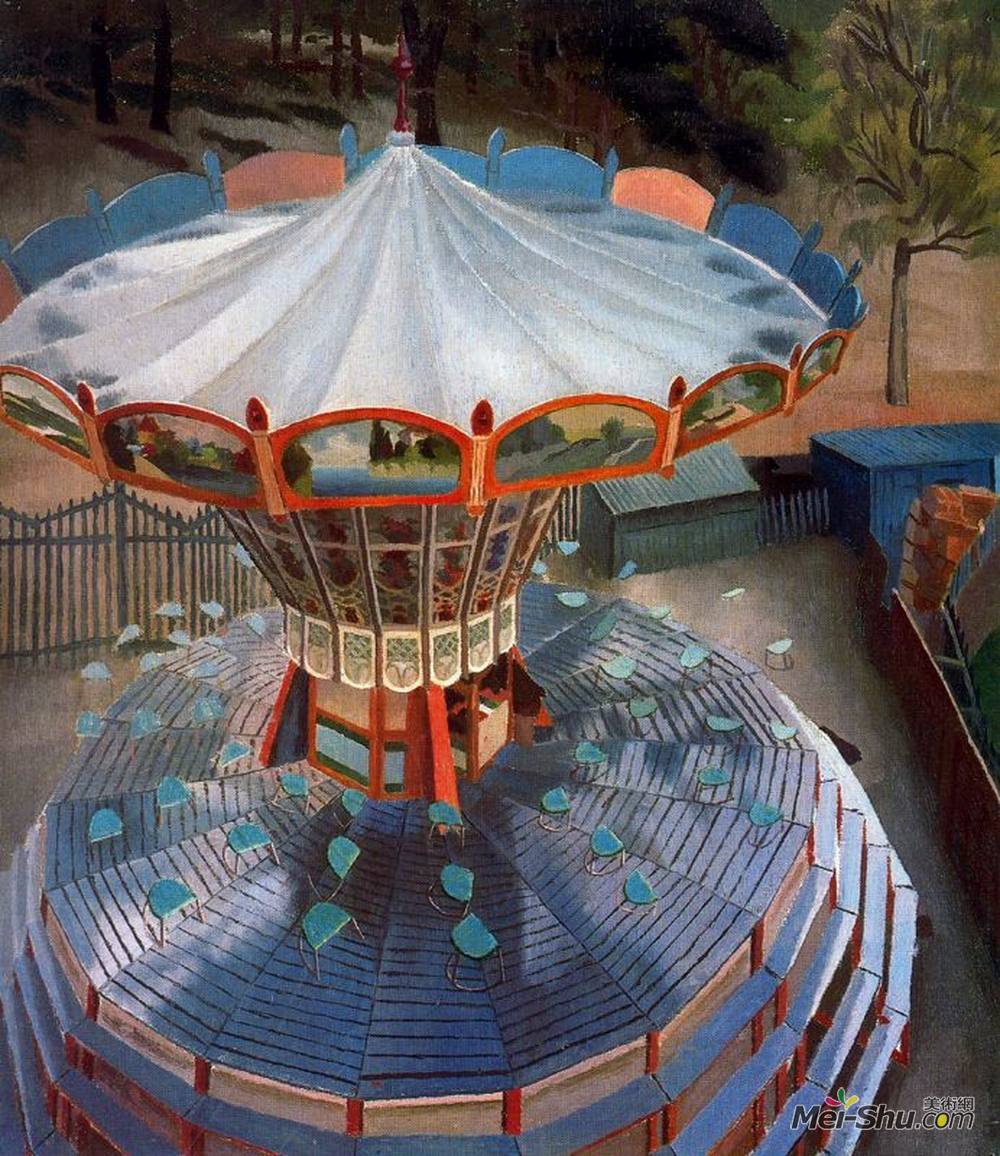 斯坦利·斯宾塞(Stanley Spencer)高清作品《环形交叉口》
