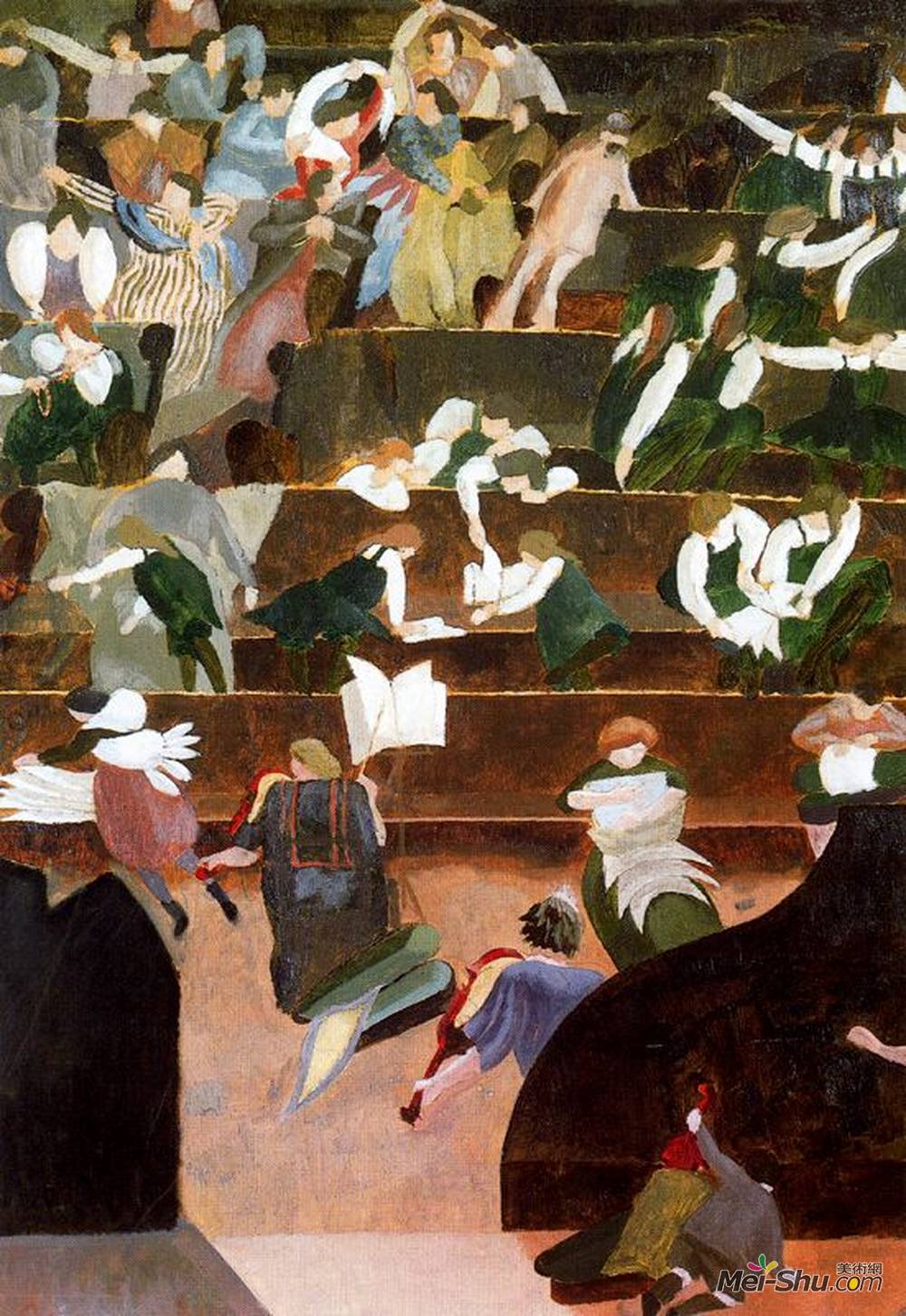 斯坦利·斯宾塞(stanley spencer)高清作品:a music lesson at