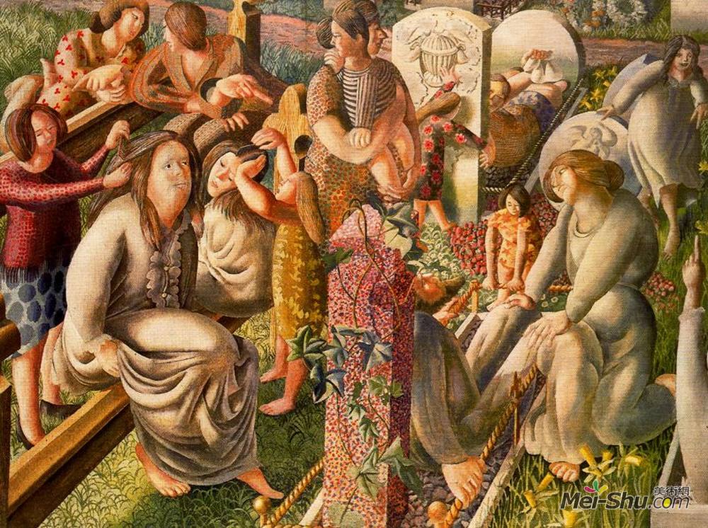 斯坦利·斯宾塞(Stanley Spencer)高清作品《复活：整理》