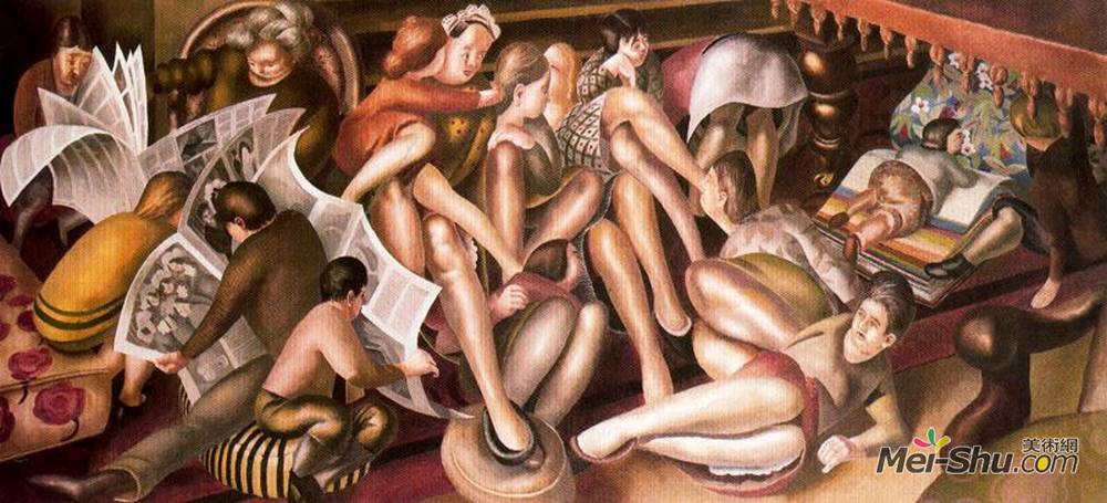 斯坦利·斯宾塞(Stanley Spencer)高清作品《Bridesmaids at Cana》
