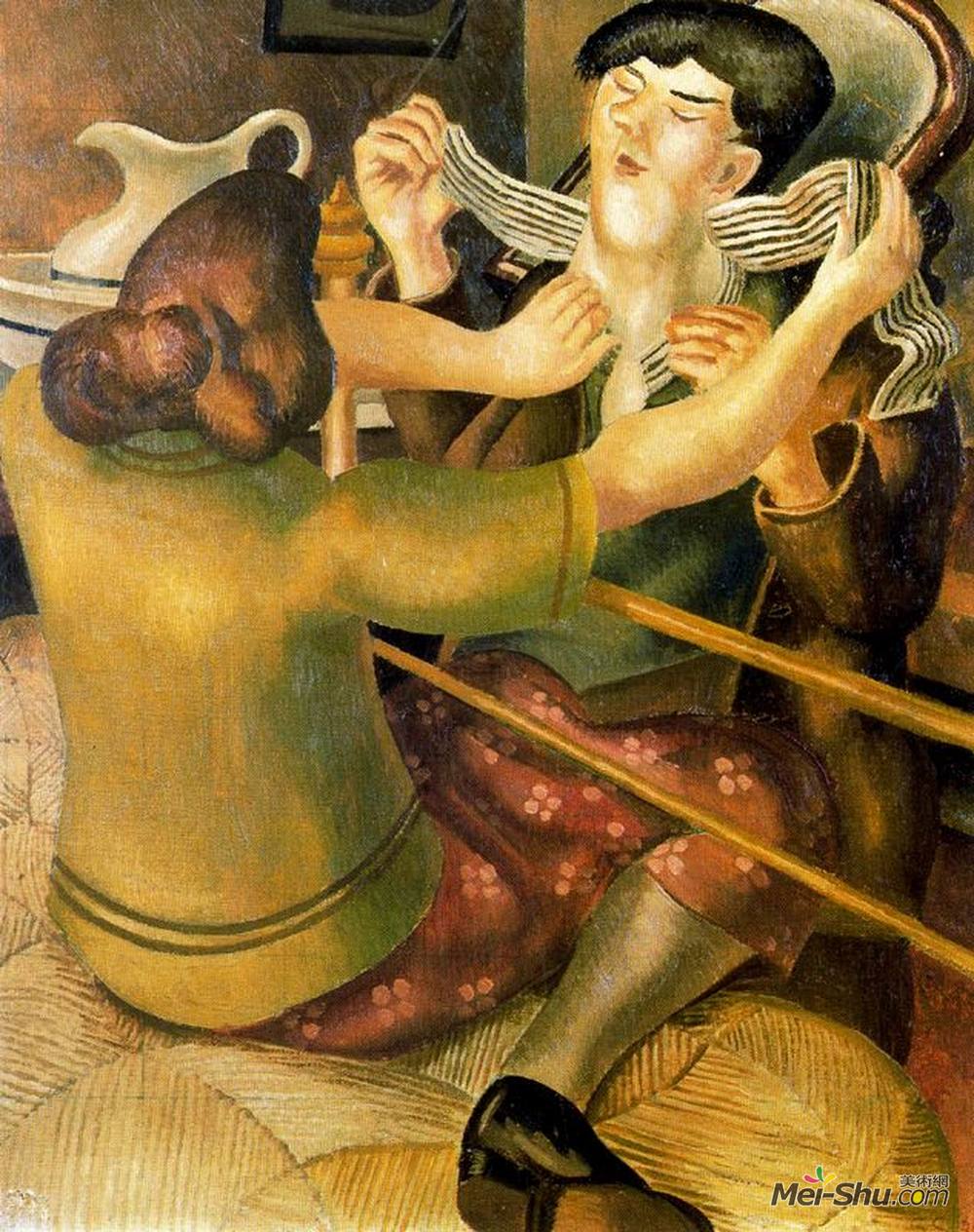 斯坦利·斯宾塞(Stanley Spencer)高清作品《扣衣领》