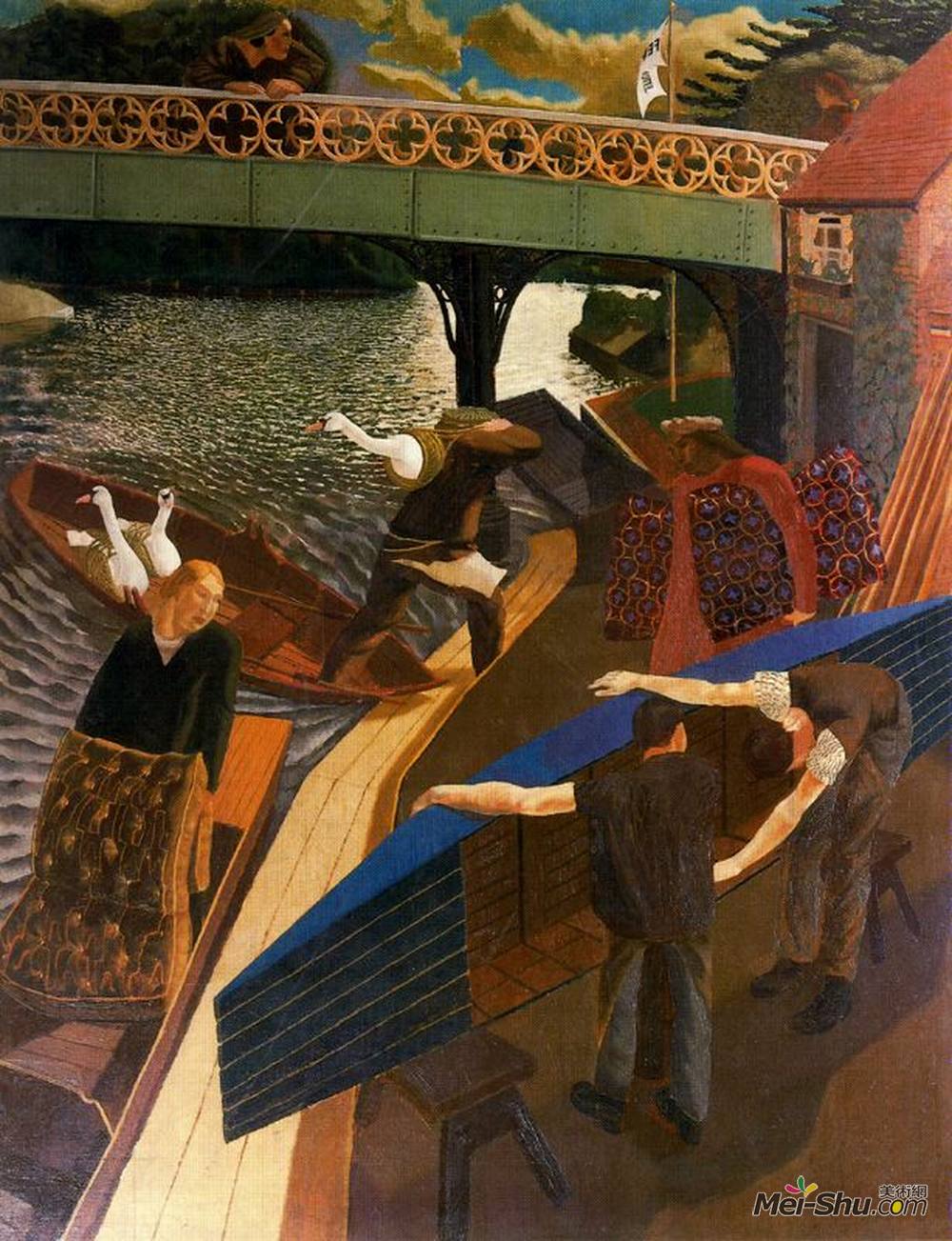 斯坦利·斯宾塞(stanley spencer)高清作品《库克姆天鹅》