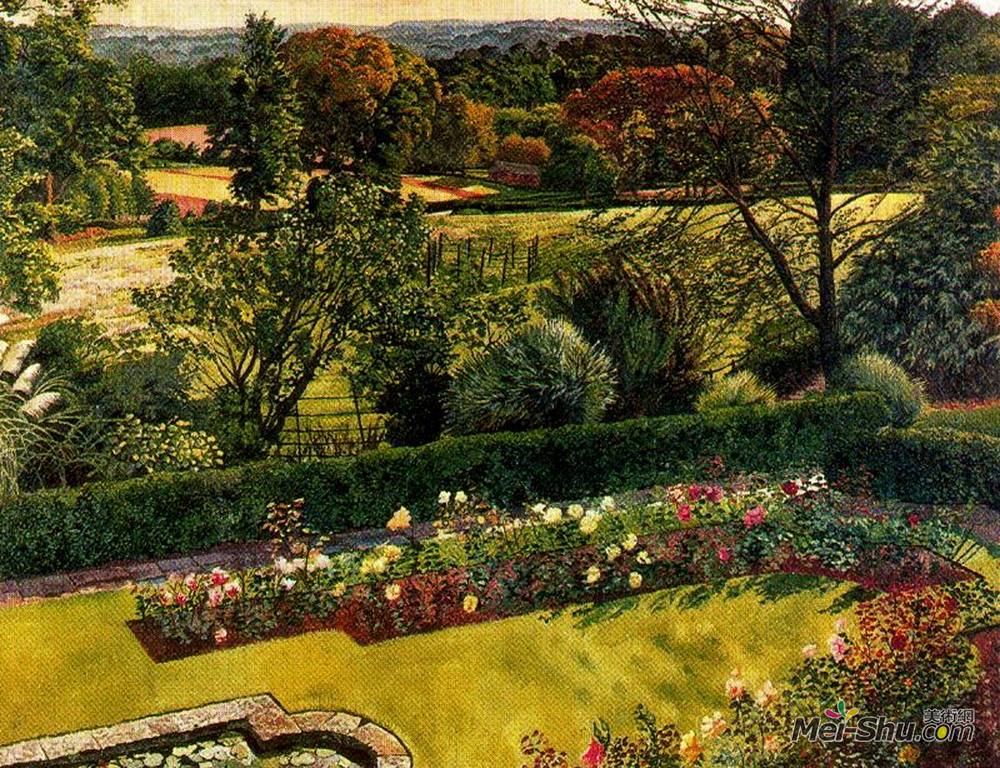 斯坦利·斯宾塞(Stanley Spencer)高清作品《景观。Cookham Dene。》