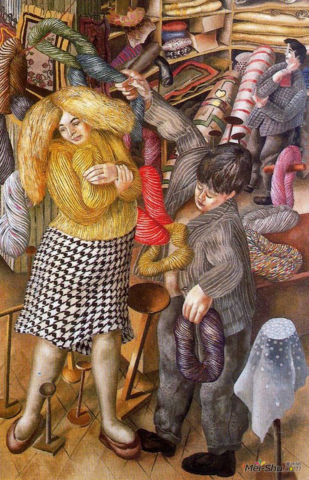 《羊毛店》斯坦利·斯宾塞(stanley spencer)高清作品