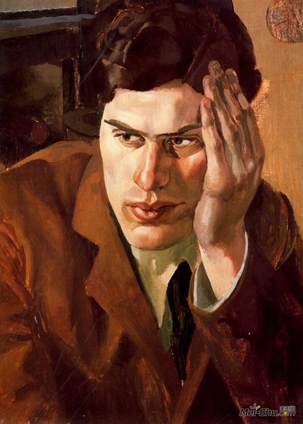 斯坦利·斯宾塞(Stanley Spencer)高清作品《Portrait of Richar Carline》