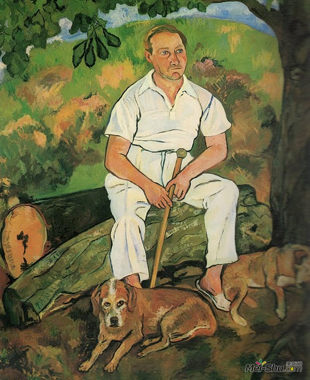 苏珊娜·瓦拉东(Suzanne Valadon)高清作品《Andre Utter和他的狗》