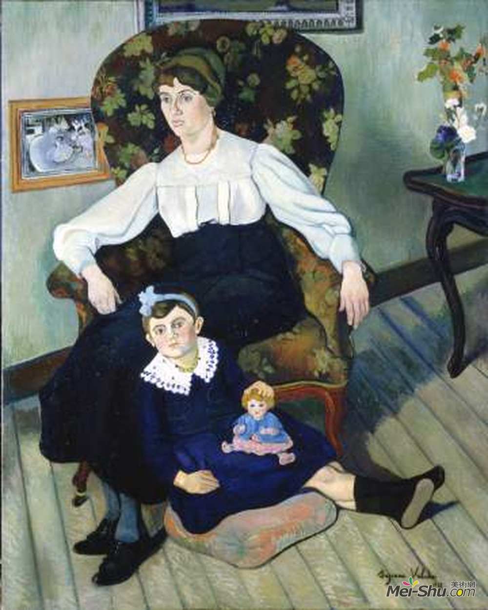 苏珊娜·瓦拉东(Suzanne Valadon)高清作品《玛丽古柯和她的女儿画象》