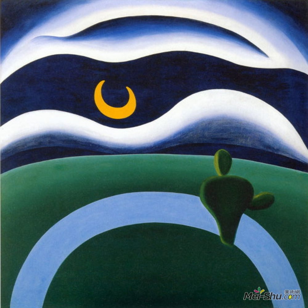 《月亮》阿马拉儿(tarsila do amaral)高清作品欣赏-世界名画-美术网