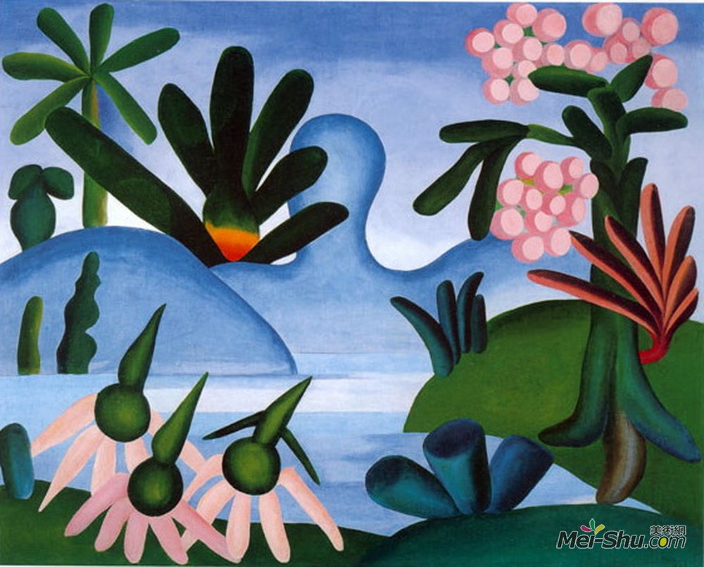 阿马拉儿(Tarsila do Amaral)高清作品《湖》