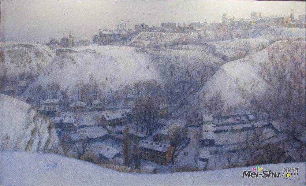 塔提亚纳亚布隆斯卡(Tetyana Yablonska)高清作品《老基辅的冬天》
