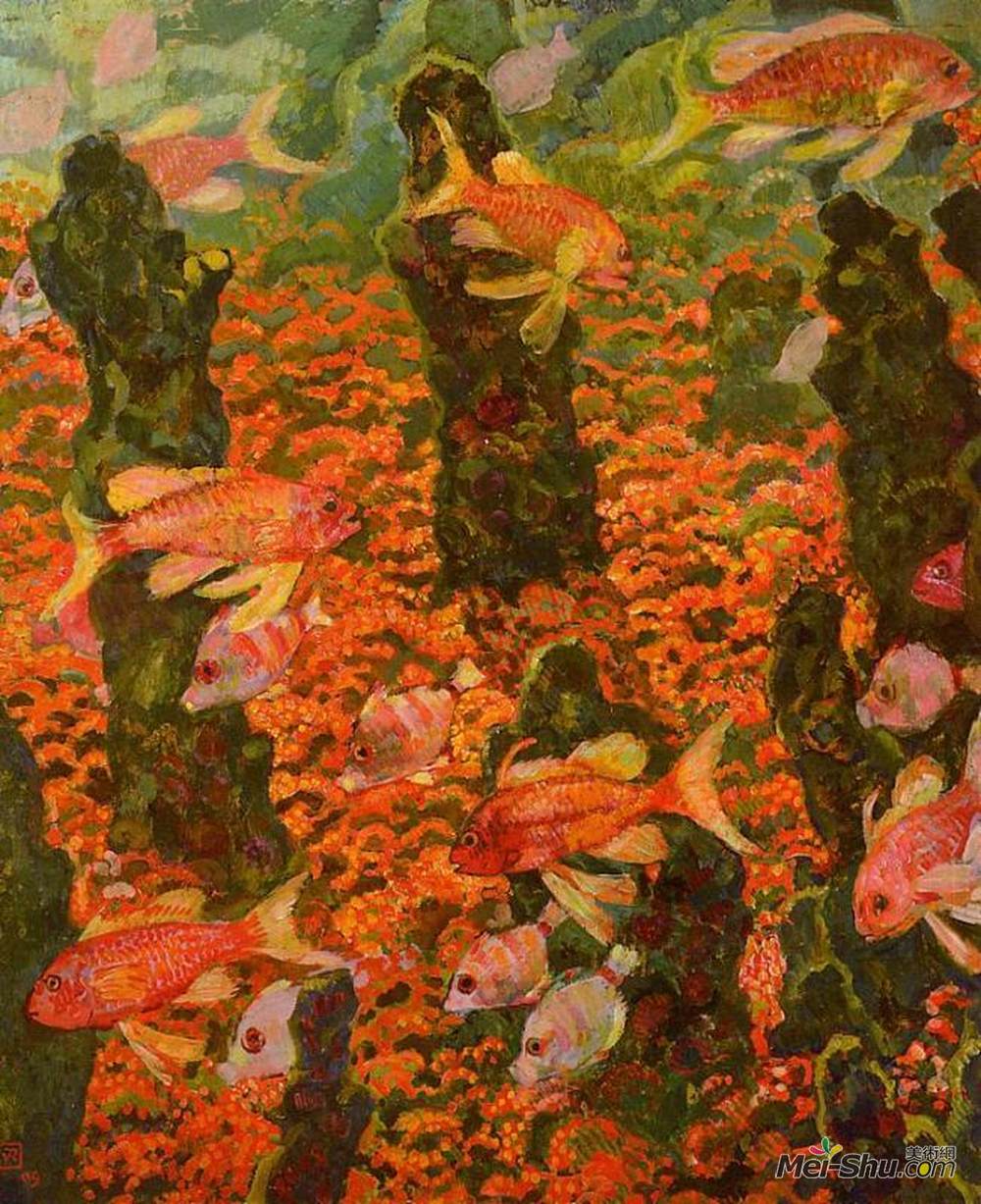 西奥·凡·莱西尔伯格(Theo van Rysselberghe)高清作品《水族馆》