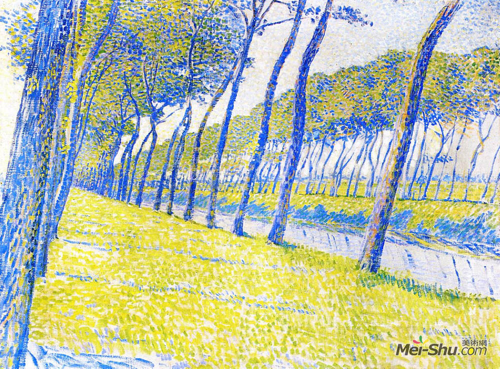 西奥·凡·莱西尔伯格(Theo van Rysselberghe)高清作品《佛兰德运河》