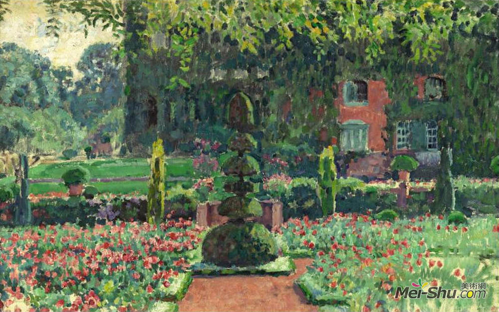 西奥·凡·莱西尔伯格(Theo van Rysselberghe)高清作品《夏日花园》