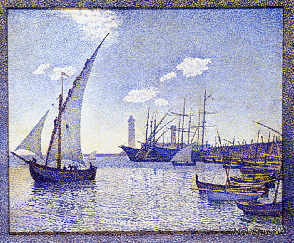 西奥·凡·莱西尔伯格(Theo van Rysselberghe)高清作品《德塞特港》