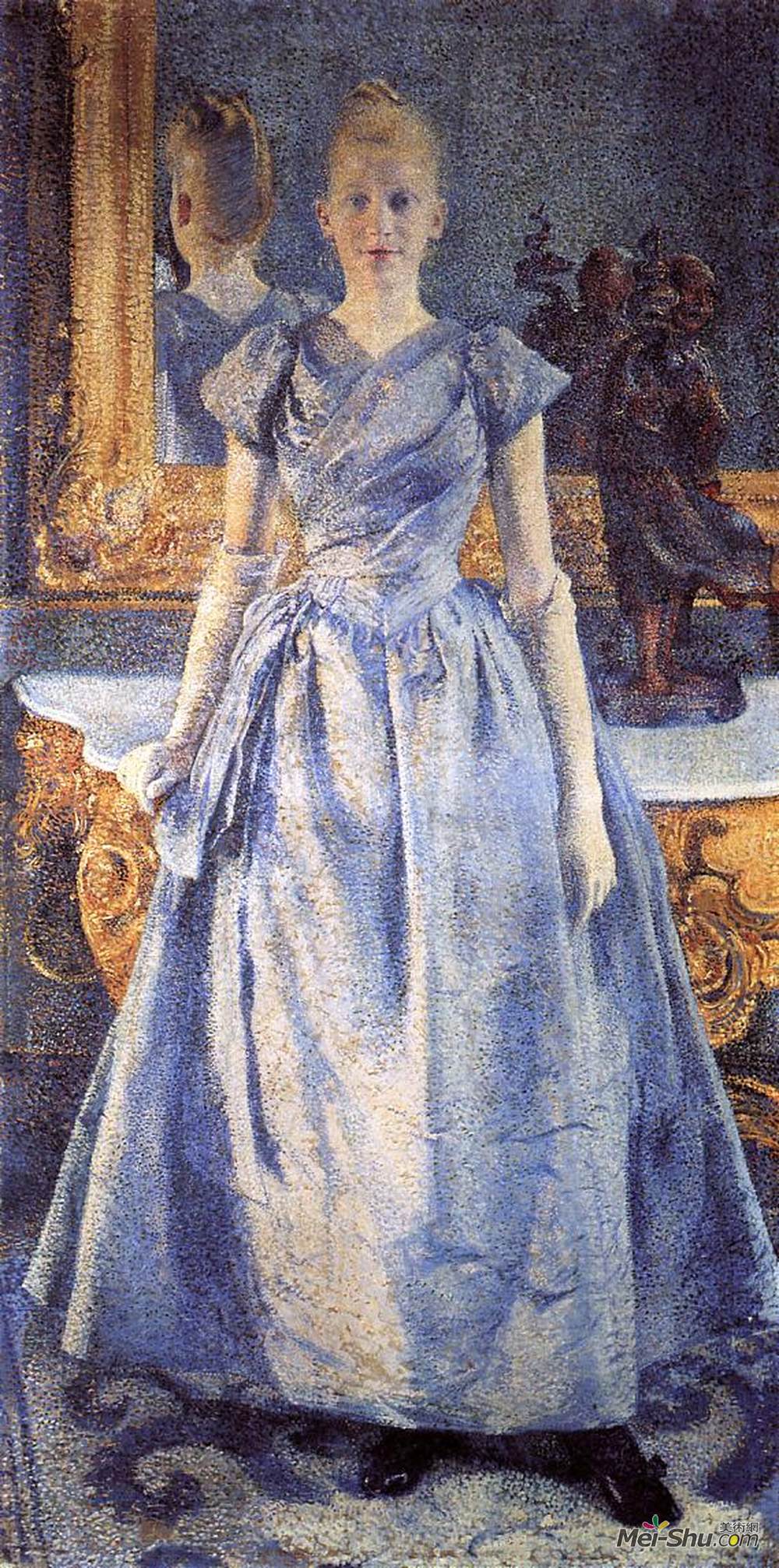 西奥·凡·莱西尔伯格(Theo van Rysselberghe)高清作品《爱丽丝塞思的肖像》